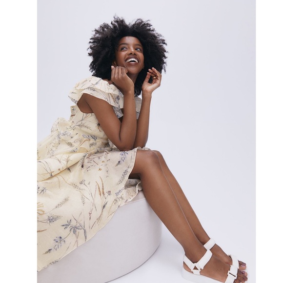 H&M Floral Tie Back  Dress Zimmermann style - Picture 3 of 5